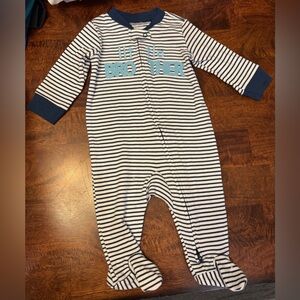 Carter's Navy and White Striped Footie